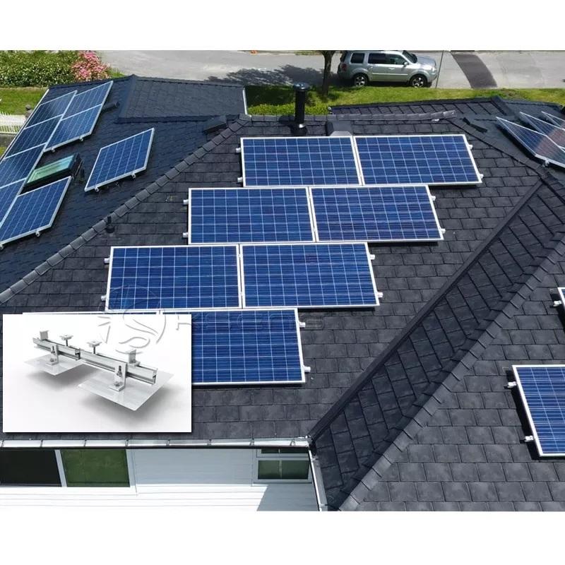 Asphalt shingle roof solar racking system