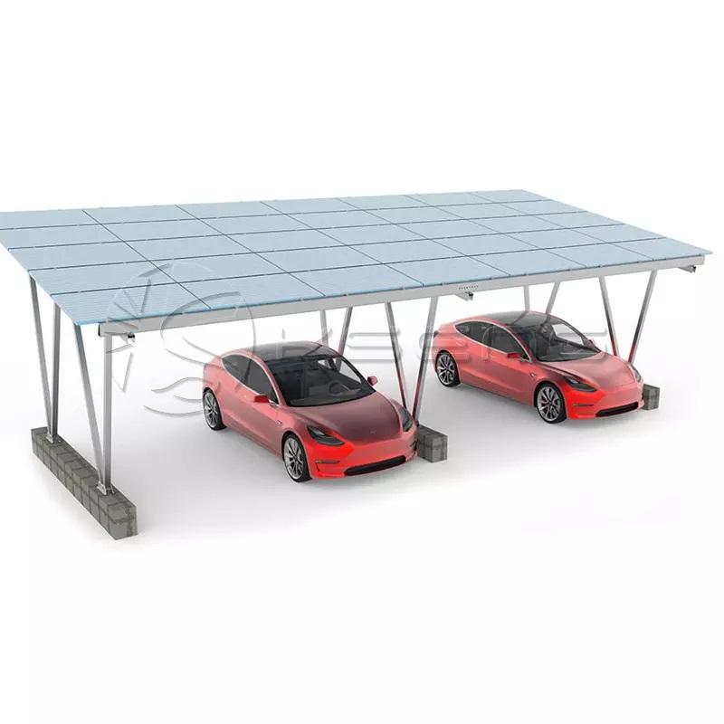 Sistema de estantería de panel solar de cochera solar de aluminio con montaje en tierra de diseños modernos